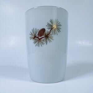 Fukagawa Arita Pine Cone (1)Tall Tumbler Green/Gold Needles Brown/Gold Branches